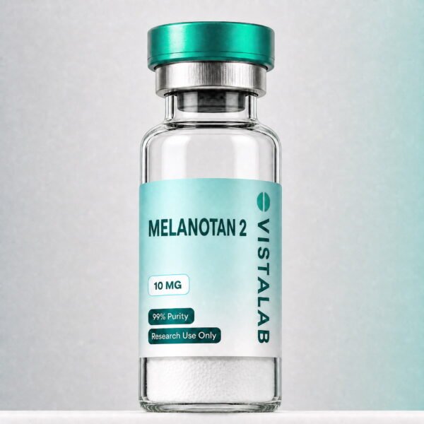 Fiolka z liofilizatem Melanotan-2 10 mg, etykieta VistaLab